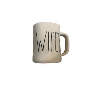 Rae Dunn Coffee Mug, 18oz cup, white “Wifey”